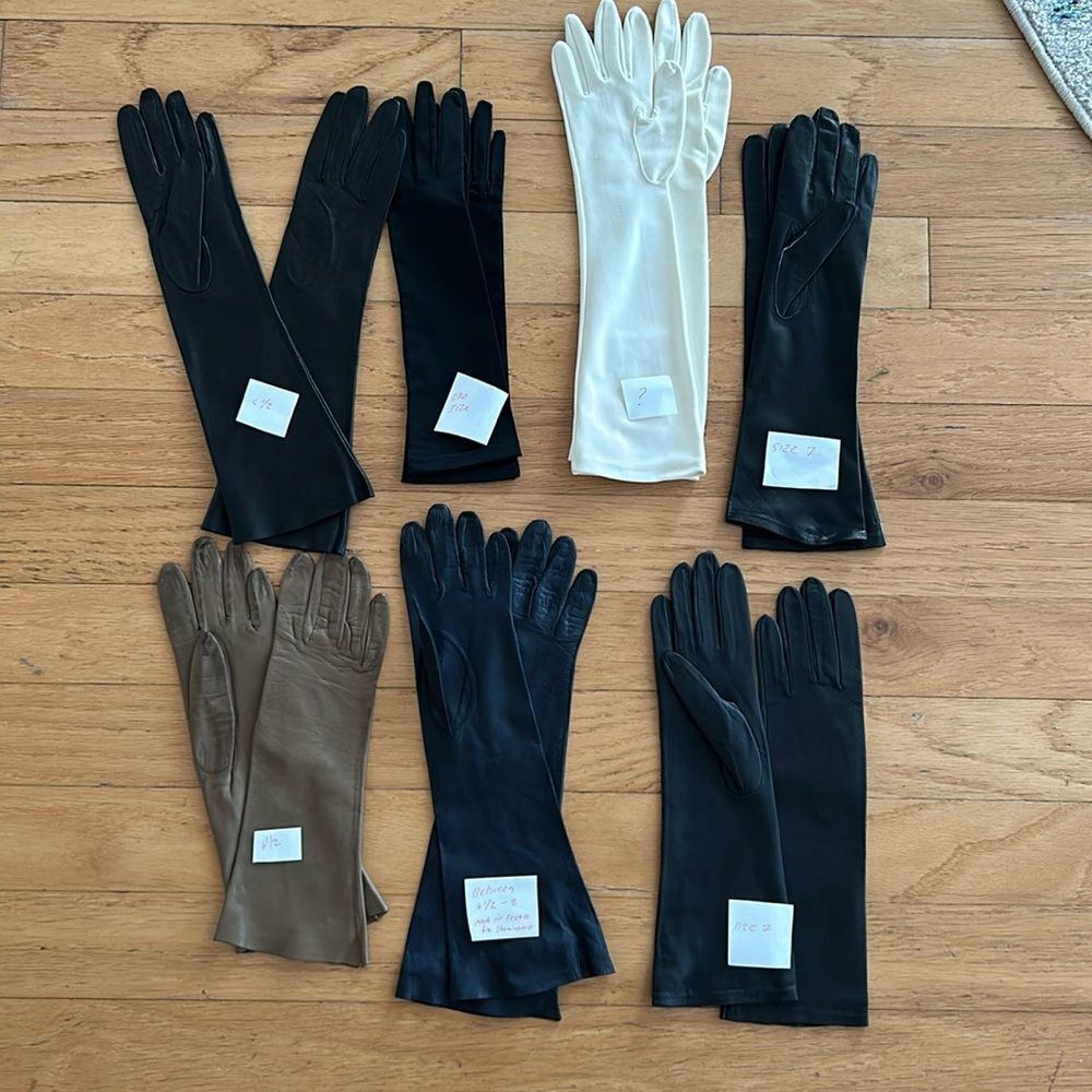 Assorted sizes vintage gloves